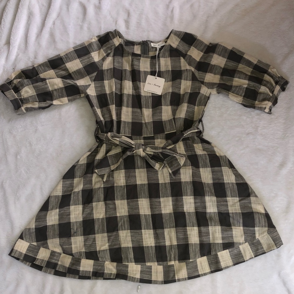 Charcoal Grey Ginham Dress